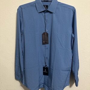 Ben Sherman Blue Casual Button Down Shirt with Subtle Pattern